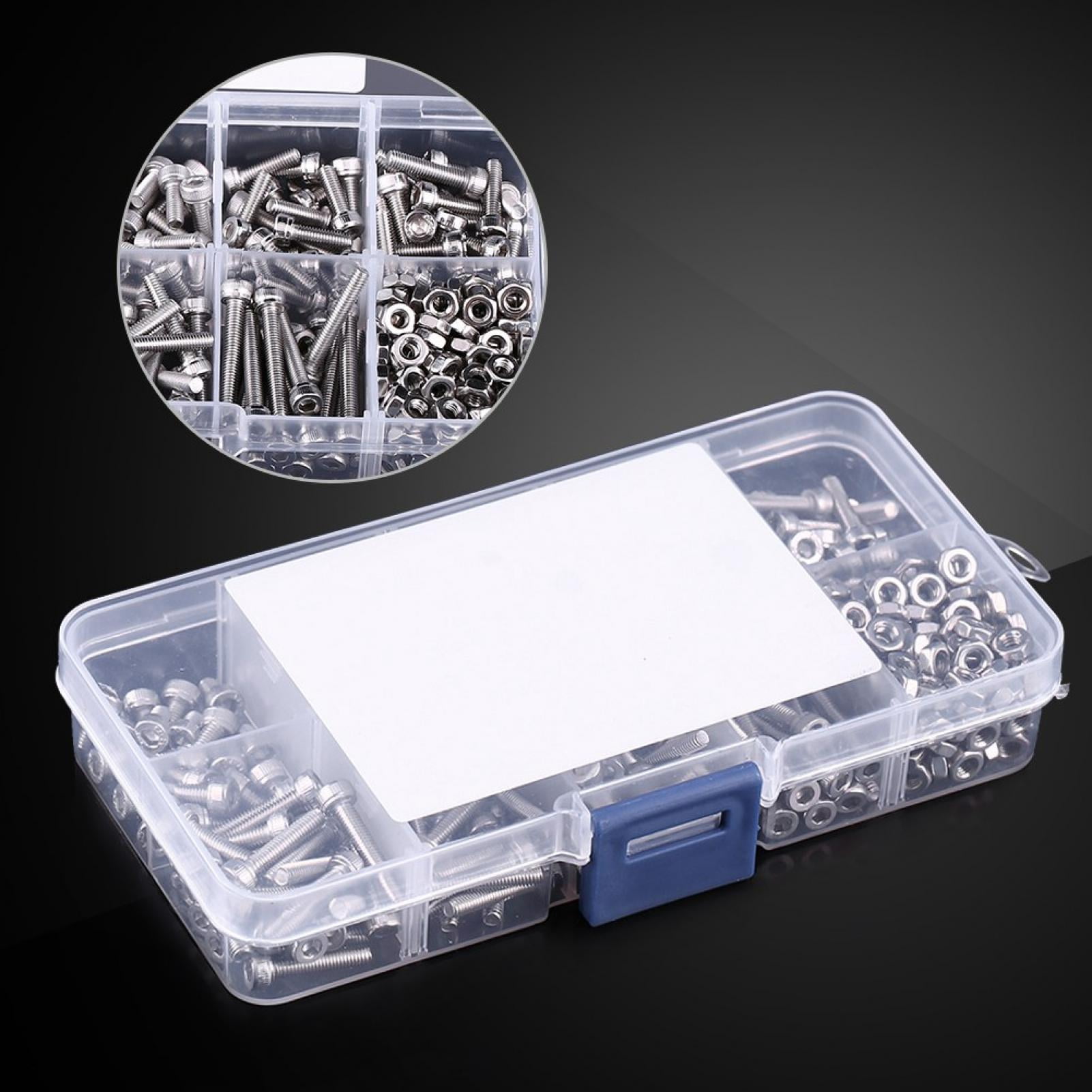 Gegong 340pcs M3 Stainless Steel SS304 Hex Socket C AP Head Screws And Nuts Assortment,Hex Socket Screws, Fastener