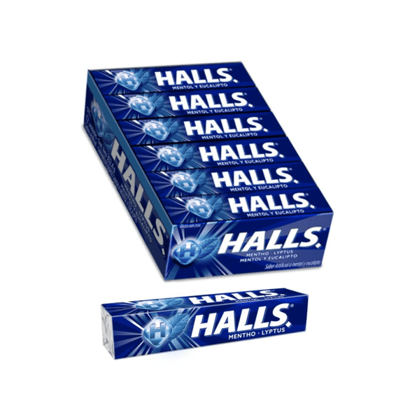 Halls Mint Cough Suppressant Drops, Pack of 12, for Sore Throat Relief
