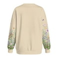 thumbnail image 5 of larppty Womens Fashion Floral Printed Crewneck Long Sleeve Casual Sweatshirt Pullover Tops (Beige, XL), 5 of 9