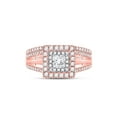 thumbnail image 2 of 14kt Two-tone Gold Princess Diamond Bridal Wedding Ring Band Set 1 Cttw, 2 of 4