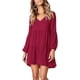 thumbnail image 3 of Vestido túnica de verano para mujer, escote en V, vestidos casuales fluidos y holgados, 3 of 7