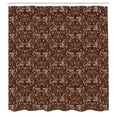 thumbnail image 2 of Ambesonne Victorian Shower Curtain, Floral Ivy Swirls Print, 69"Wx70"L, Redbrown Taupe, 2 of 4