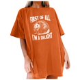thumbnail image 1 of TSADFHJI Hauts de Sortie pour Femmes Manches Longues Noir Mode Décontractée Col Rond T-Shirts Été Manches Courtes T-Shirts Décontractés Amples Haut S Orange, 1 of 4