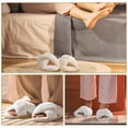 thumbnail image 6 of Zeokiar Bride Slippers I Do Slippers Women's Wedding Shoes for Bride Plush Furry Warm White Open Toe Cozy Fluffy Bridal Party Wedding Fuzzy Soft House for Bachelorette Party, 6 of 10
