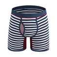 thumbnail image 2 of Lilgiuy Men's Striped Underwear Low Waisted Charming And Funny Mesh Boxer Underwear Briefs Pants Travel Portable Shorts, 2 of 3