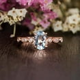 thumbnail image 3 of HeartsAndYou 2ct Natural Aquamarine Diamond Milgrain Accent Solitaire Ring 14k REAL Rose Gold, 3 of 9