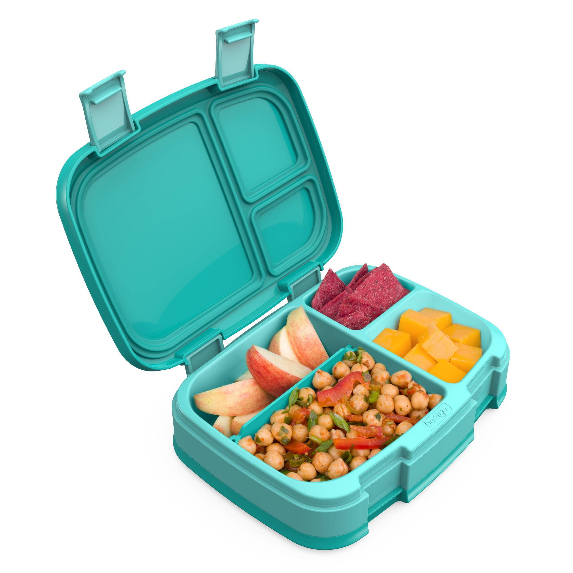 Fresh Leakproof Versatile 4 Compartment Bento-Style Lunch Box with Removable Divider - Aqua