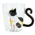 thumbnail image 2 of Vaso para gato, taza para gato, café, leche, taza transparente para gato, taza de animal linda, artesanía excepcional, 2 of 8