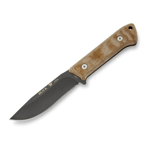 Buck Knives 104 Compadre Camp Knife, Outdoor knife, Bushcraft Knife with Cerakote Coated Drop Point Blade and Micarta Handle