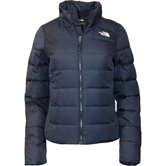 The North Face Flare Puffer Jacket Womens Large Navy Insulated Long Sleeve PHC68