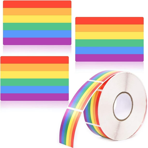 Gay Pride Sticker Roll Total 1000 Lgbtq Stickers Rainbow Flag Designs Support In Parades