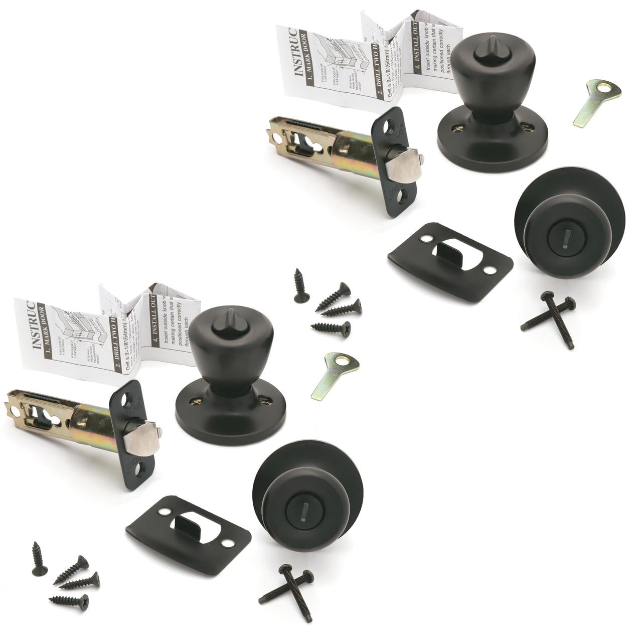 Lokhaus Privacy Tulip Doorknob Matte Black 2 Count