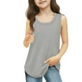 thumbnail image 2 of JUMEYU Little Girl Tank Tops Toddler Girl's Fringe Trim Halter Top Sleeveless Summer Crop Cami Tops 3T 4T (Grey,3-4 Years), 2 of 5