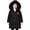 Black, variant on Girls Long Puffer Coat Faux Fu𝗋 Trim Hooded Winter Parka Warm Quilted Jacket with Heart Embroidery Pockets for Fall Outdoor School Daily Wear 5-14Y