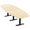 Blonde Surfside Ash w/Matte Black Base no Electric, variant on 10' Modular Arc Boat Conference Table With Metal T-Bases Electric Unit
