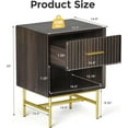 thumbnail image 7 of Superjoe 2-Tier Modern Nightstand w/1 Drawer, Charcoal Walnut Wood Side Table w/Adjustable Feet Metal Leg, End Table Cabinet for Bedroom, Living Room, Home Office, 7 of 7