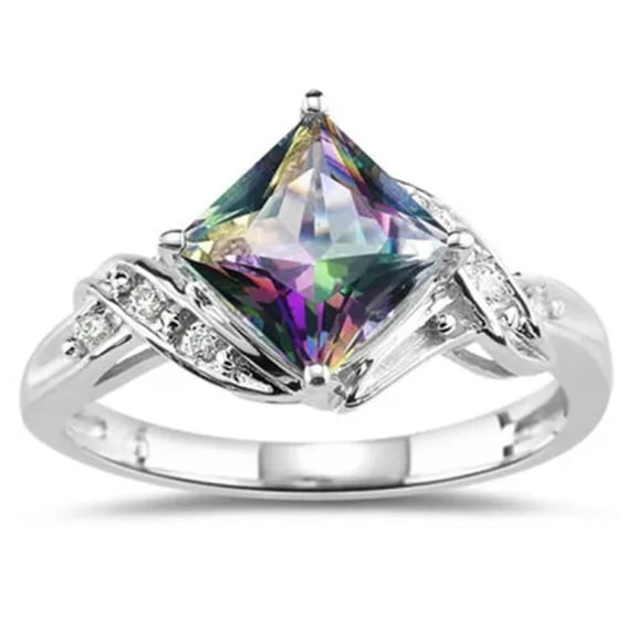 925 Silver Rings Gorgeous Cubic Zircon Anniversary Jewelry Women Gifts Sz 6-10