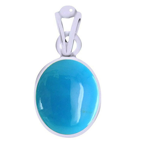 Divya Shakti 41.25-41.50 Carat Turquoise Firoza Pendant Locket ( Feroza Stone Silver Pendant ) 100% Original AAA Quality Gemstone