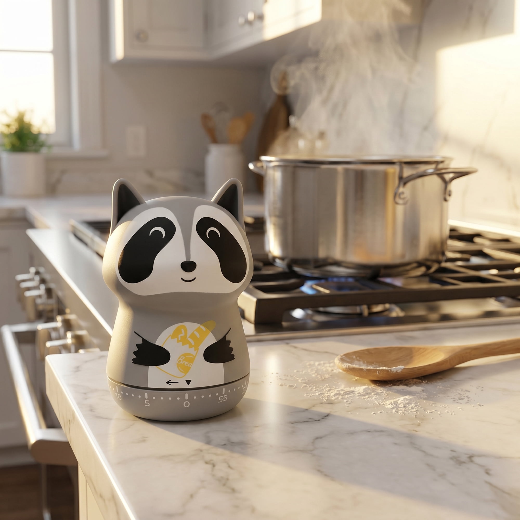 Unique Bargains 60 Minute Kitchen Durable Digital Visual Timer Raccoon