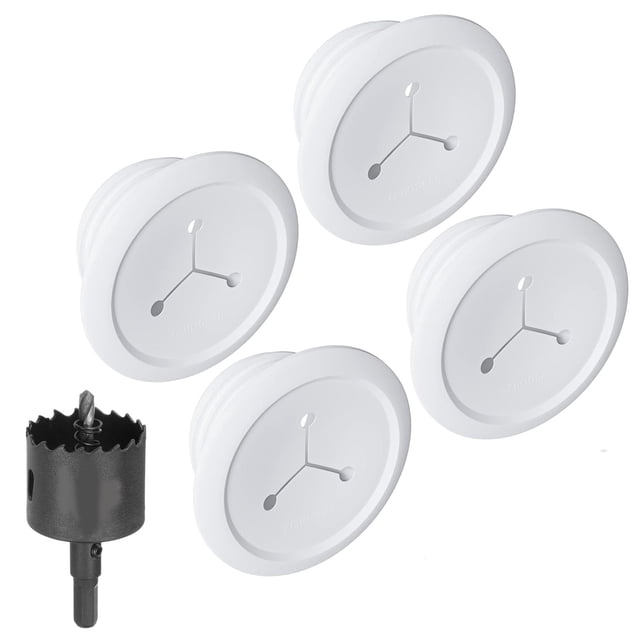 Ocultadores de cables ECHOGEAR Wall para gestión de cables, paquete de 4 unidades, color blanco
