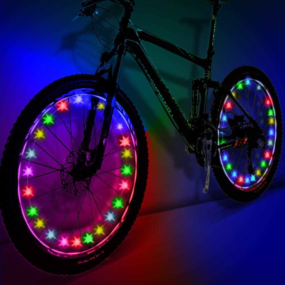 BicycleStore Bike Wheel Lights Ultra Bright Spoke Light Waterproof Bicycle Tire Lights Assorted 52 Patterns changing Bike Light Accessories 