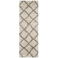 thumbnail image 3 of SAFAVIEH Belize Joisse Geometric Plush Shag Runner Rug, Taupe/Grey, 2'3" x 11', 3 of 6