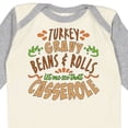 thumbnail image 4 of Inktastic Turkey, Gravy, Beans, Rolls, Casserole Boys or Girls Long Sleeve Baby Bodysuit, 4 of 5