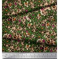 thumbnail image 2 of Soimoi Green Cotton Jersey Fabric Leopard Animal Skin Printed Fabric 1 Yard 58 Inch Wide, 2 of 3