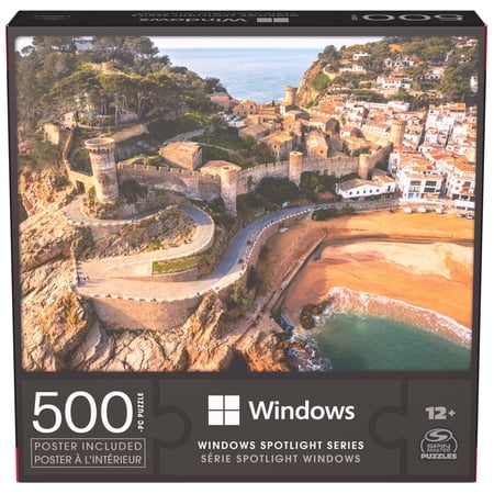 Spin Master Puzzles, Microsoft Windows Spotlight Series 500-Piece Puzzle Catalonia Spain with Poster Jigsaw Puzzle, for Adults and Kids Ages 8 and up