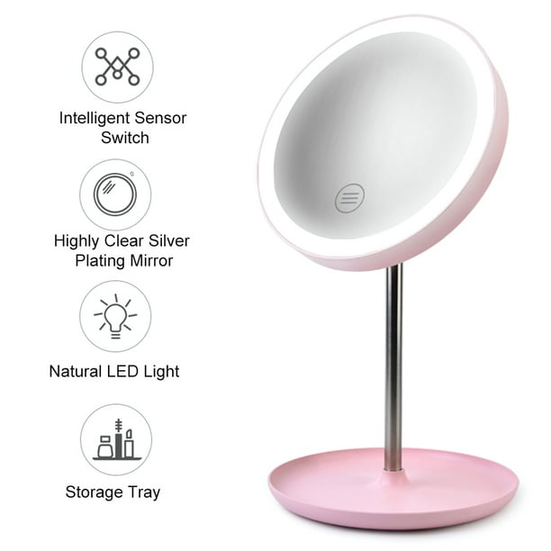 stanreset Miroir de Maquillage Lumineux à LED pour Salle de Maquillage Réglable USB Rechargeable Miroir Cosmétique Personnel Fournitures Maison Rose Type 1 stanreset Miroir de Maquillage Lumineux à LED pour Salle de Maquillage Réglable USB Rechargeable Miroir Cosmétique Personnel Fournitures Maison Rose Type 1