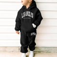 thumbnail image 2 of LIUYUNNN Kids Girls Boys Sweatsuit Set 2PC Long Sleeve Black Letter California Hooded Sweatsuits Pullover and Jogger Sweatpants Fall Clothes 4-5 Years Boys Clothes Boys Girl Autumn and Winter Outfits, 2 of 8