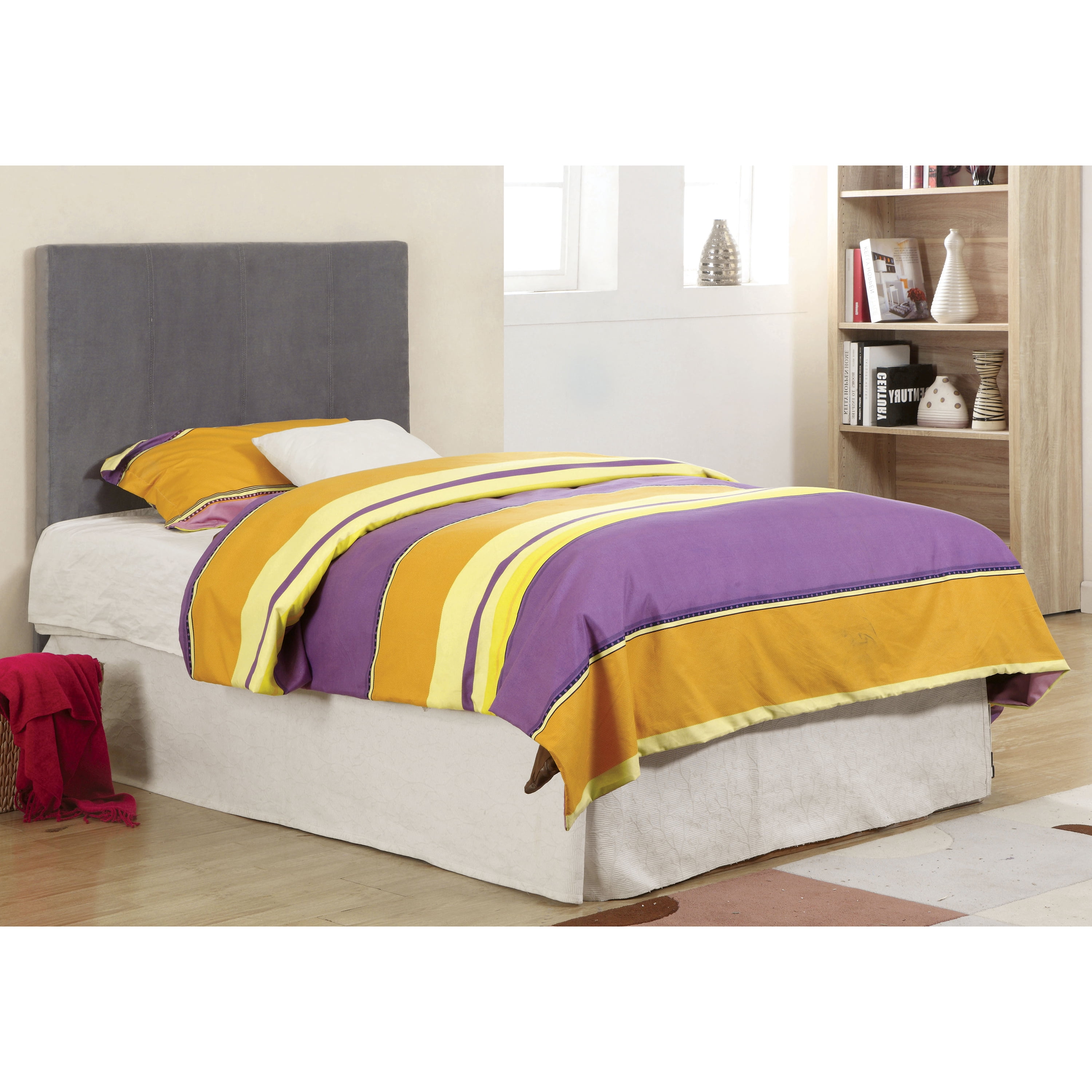 Furniture of America Mellie Fabric Headboard, Twin, Gray