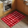 thumbnail image 2 of 2x3 Ft Entryway Area Rug, Red Plaid Kitchen Rug Runner Washable Floor Mat, Modern Art Checkered Farmhouse Non Slip Indoor Door Mat Throw Carpet for Bathroom Living Room Bedroom, 2 of 8