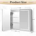 thumbnail image 4 of JUSTLET LED Bathroom Medicine Mirror Cabinet with Lights, 31.89" W x 27.56" H Wall-Mounted Aluminum Cabinet with Anti-Fog Dimmable Light Color Adjustment, Silver, 4 of 12