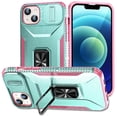 thumbnail image 1 of Funda para GANGXUN iPhone 14 Plus - Soporte metálico, Función magnética, Verde, 1 of 5