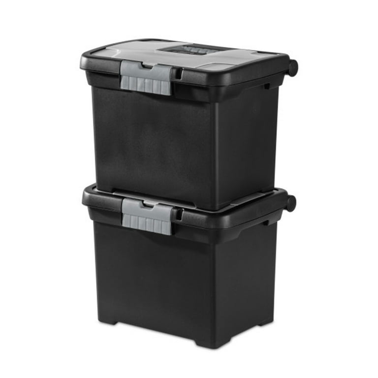 Sterilite Portable File Box, Lockable with Handle, Fits Letter