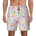 thumbnail image 2 of Goofa Retro Floral Printed Men's Swim Trunks Board Shorts Quick Dry Mens Swimming Trunks with Compression Liner,Breathable Fit Hawaii Beach Shorts-, 2 of 9