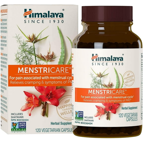 Himalaya MenstriCare for PMS, Menstrual Cramp Relief & Women's Health, 120 Capsules