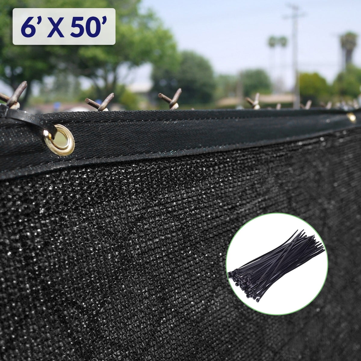 Details about   6'x50' feet Black Fence Cover High Privacy Screen Block View Tarp with Grommets 