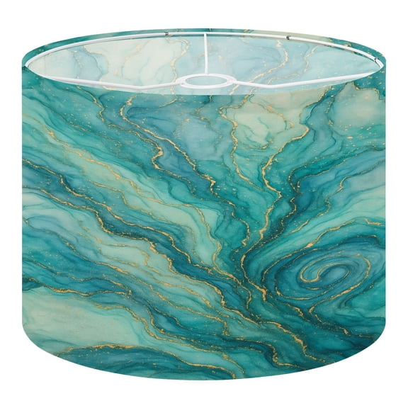 Linen Drum Lampshades Currents translucent hues snaking metallic swirls foamy sprays color 13"x13"x10" Light Shade for Table Lamps Floor Lamp Shades Lampshade Replacement Assembly Required