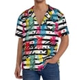 thumbnail image 1 of Balery Trendy Colorful Pineapples 1 Camisa Casual de Manga Corta con Botones para Hombre, Texturizada, Estilo Cubano, para Playa, Verano-Small, 1 of 5