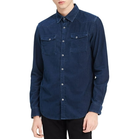 Calvin Klein Jeans Men Large Corduroy Button Down Shirt