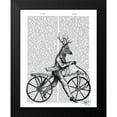 thumbnail image 2 of Fab Funky 15x18 Black Modern Framed Museum Art Print Titled - Dandy Deer on Vintage Bicycle, 2 of 5