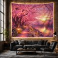 thumbnail image 6 of Atmospheric Cherry Blossom With Trees Full Bloom, Mystical Fantasy for Space Lovers, Galaxy Room Decor, Valentine's Day Gift, Tapestry Wall Hanging for Bedroom and Dorm, 6 of 7