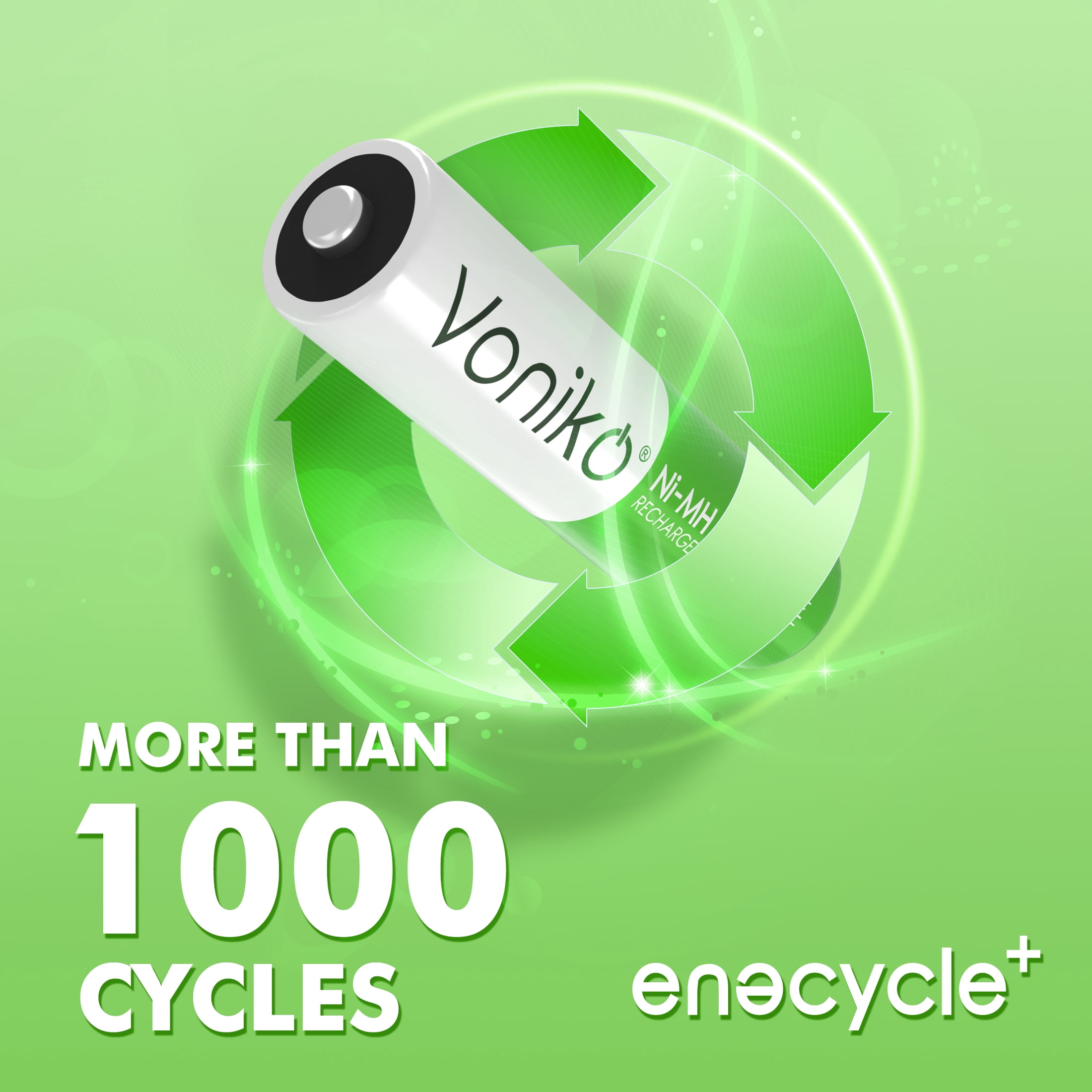 Voniko Rechargeable NIMH AAA Batteries 12 Pack, 1.2V 850mAh Recharge up to 1000x Times
