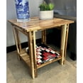 thumbnail image 4 of 24.5"H, 24" Square Acacia Wood Architectural End Table, Natural, 4 of 9