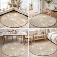 thumbnail image 4 of Round Area Rugs 4Ft, Coastal Starfish Non-Slip Washable Circle Rugs Carpet, Summer Ocean Waves Ombre Sea Beige Indoor Outdoor Rug Floor Mats Throw Runner for Bedroom Living Room Bathroom, 4 of 8