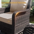 thumbnail image 2 of Gotland 5-Piece Outdoor Patio Furniture Set, 2 Wicker Swivel Chairs, 1 Side Table & 2 Ottomans, All-Weather Conversation Set for Backyard, Porch, Deck, Sand, 2 of 6