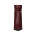 thumbnail image 6 of BLISSFUL STEP Women's relaxed Side Zip Stiletto Heel Ankle Boots Burgundy 9, 6 of 7