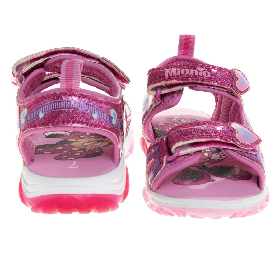 Disney Minnie Mouse Light Up Toddler Girls Sport Sandals, Pink, 8